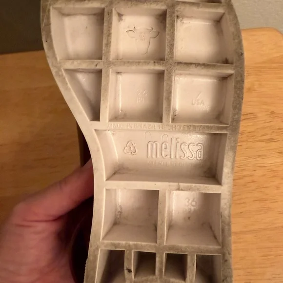 Melissa jelly banded Velcro sling backs - burgundy color - Picture 7 of 7